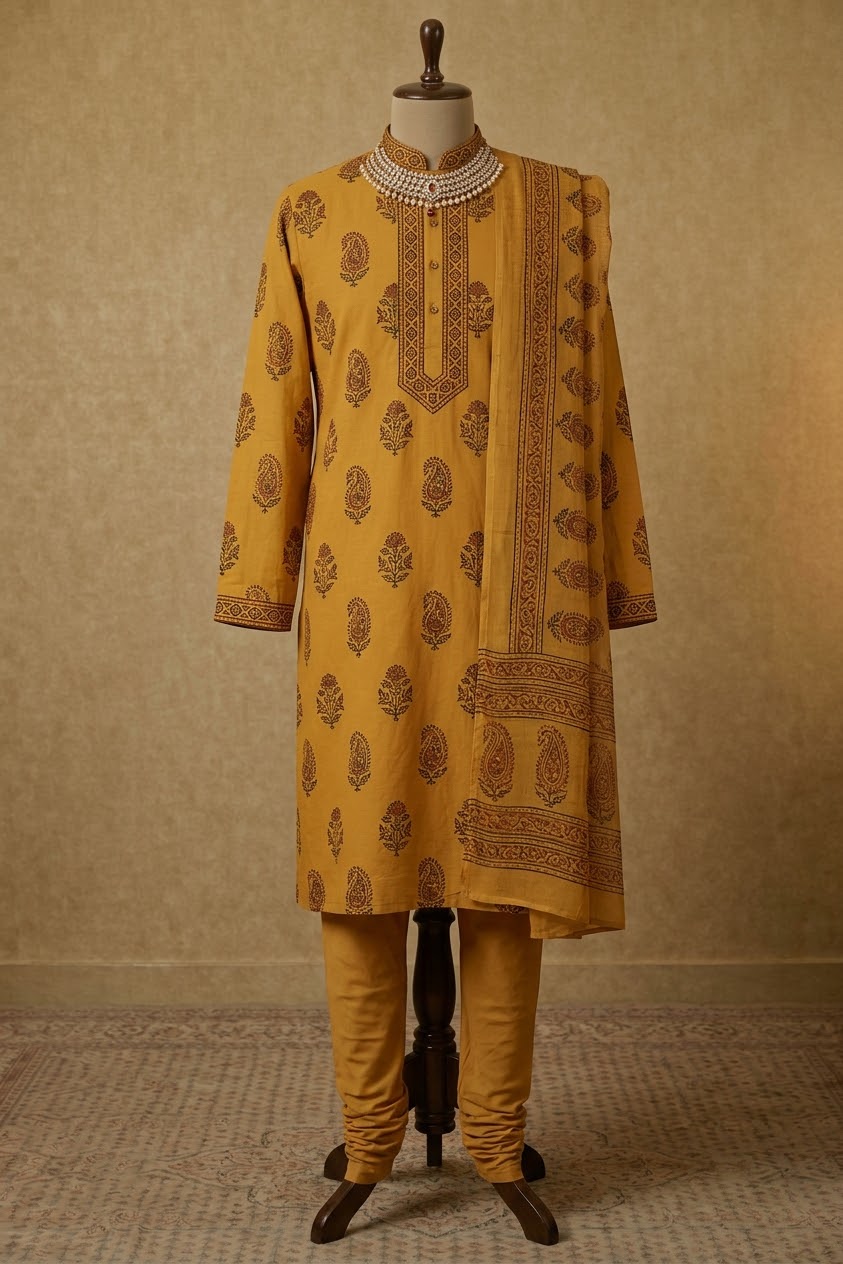 Kurta-Set mit Blockdruck