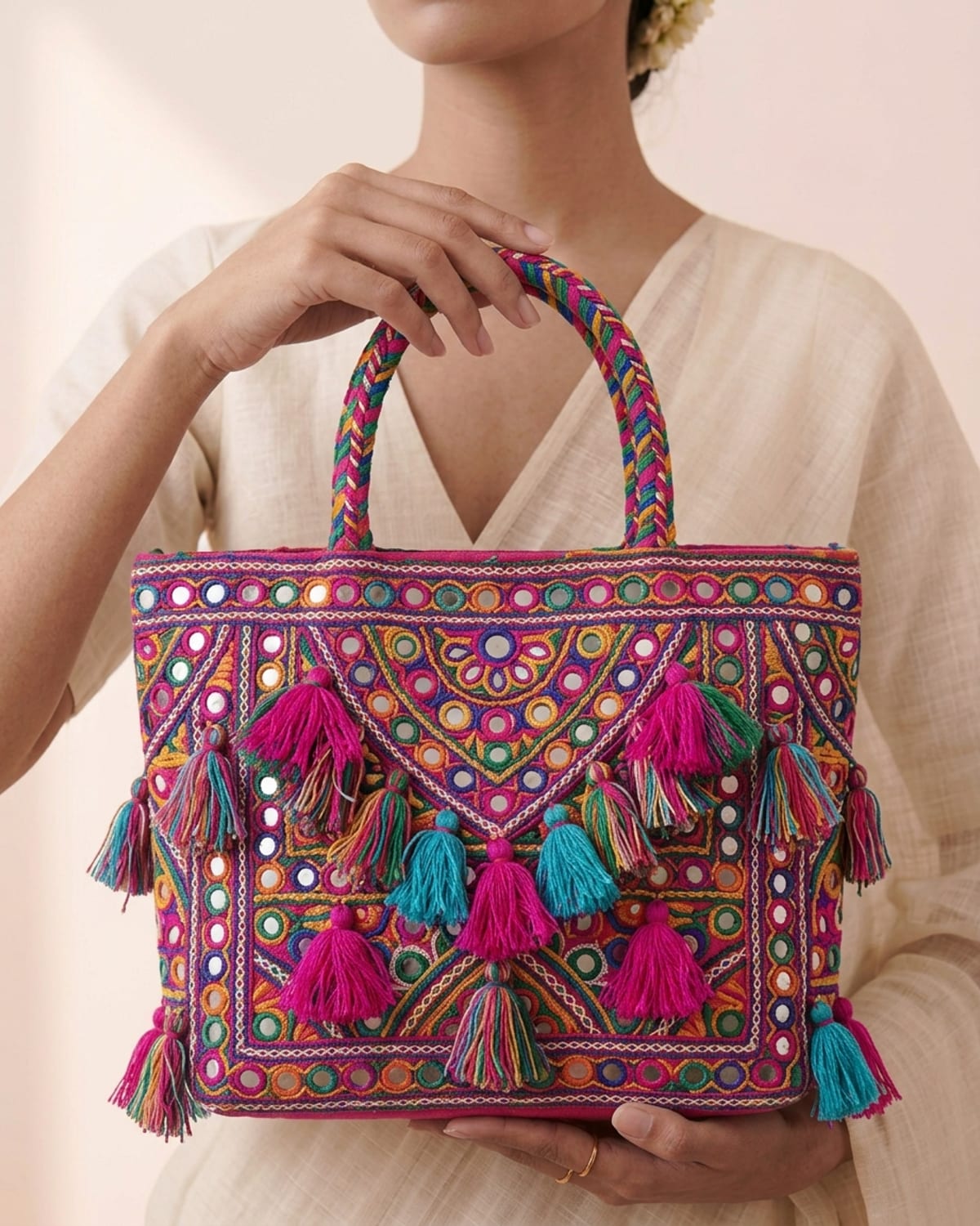 Mirror Work Banjara Handheld Bag